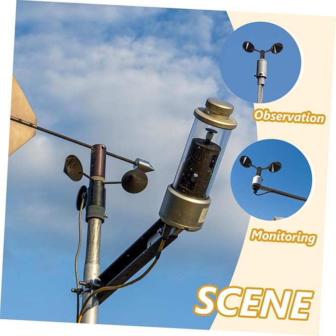 Sosoport 8pcs Outdoor Wind Speed Anemometer Cup Wind Speed Gauges Professional Measurement Tool - Image 3