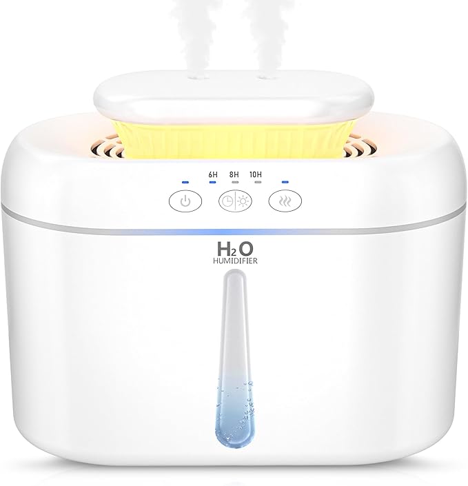 COO Humidifiers for Bedroom, 2L Tank for Large Room, 30 Hour Runtime, 28dB Quiet Cool Mist Humidifier for Home, Baby Nursery, Plants, Indoor, Office, Easy to Fill & Clean,Night Light and Auto Shut-off by COOwearecommittedtoprovidinghigh-qualityandcost-effectiveproductsEmpoweringyoutocreateabrighterfuture
