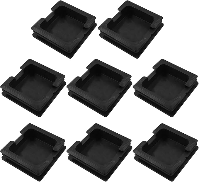 8 Pack 3" Square Plastic Plugs, Black Tubing End Caps Plugs Insert for Square Tube and Furniture Legs by Bonsicoky