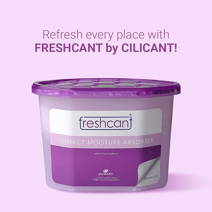 Freshcant Moisture Absorber Bundle, Room and Closet Freshener, Moisture and Odor Absorber for Home, Rooms, Basement, Garage, Prevents Musty Odor, Controls Moisture, Pack of 3, Lavender Scent - Image 2