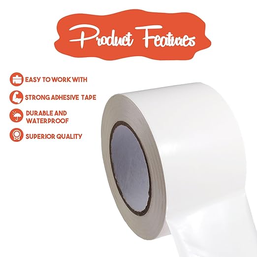 White Vapor Barrier Tape, 3 Inch x 180 Feet Moisture Barrier Seal Tape for Crawlspaces, Insulation Repairs, Underlayment Seams - Image 3