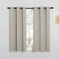 NICETOWN Room Darkening Short Curtain Panels for Cafe, Thermal Insulated Grommet Room Darkening Draperies/Drapes for Window (Natural, 2 Panels, W34 x L45 -inch) by NICETOWN