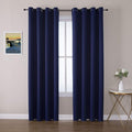 ChrisDowa Grommet Blackout Curtains for Bedroom and Living Room - 2 Panels Set Thermal Insulated Room Darkening Curtains (Navy Blue, 52W x 72L) by ChrisDowa