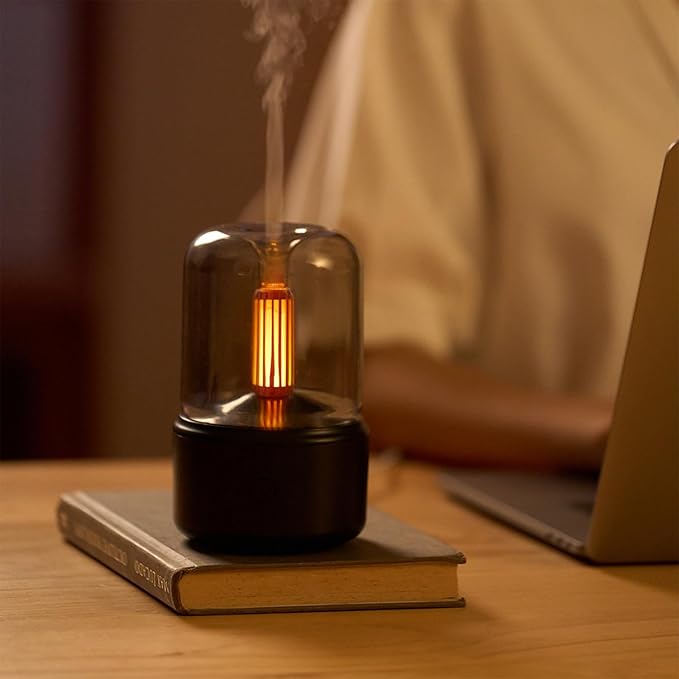 LONCIN Essential Oil Diffuser, 150ml Aromatherapy Diffuser with Auto Shut-Off Function, Ultrasonic Diffusers for Essential Oils, Cool Mist Humidifier with Warm Lights, for Home & Office-Black - Image 5