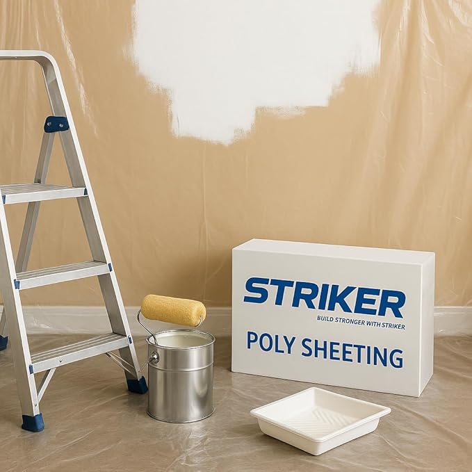 STRIKER Plastics Clear 6 Mil Plastic Sheeting 10' x 100' – Heavy Duty Poly Sheeting – Crawl Space Vapor & Moisture Barrier Cover, Painters Plastic Drop Cloth for Floor, Carpet & Furniture Protection - Image 6