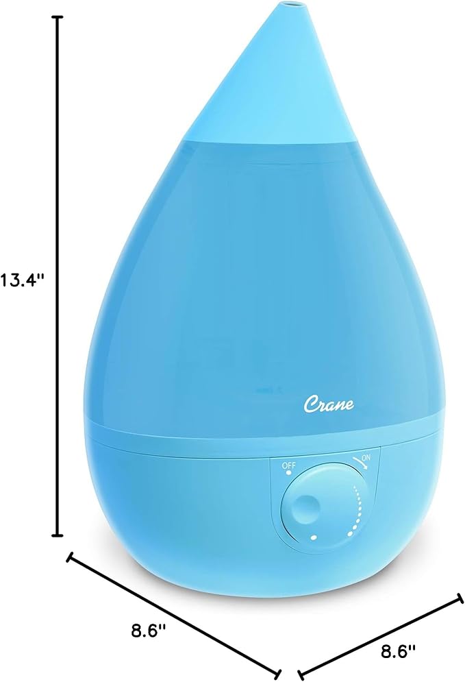Crane Ultrasonic Cool Mist Humidifier for Bedroom, Baby Nursery, Kids Room, Plants, or Office, Large 1 Gallon Tank, Filter Optional, Aqua - Image 9