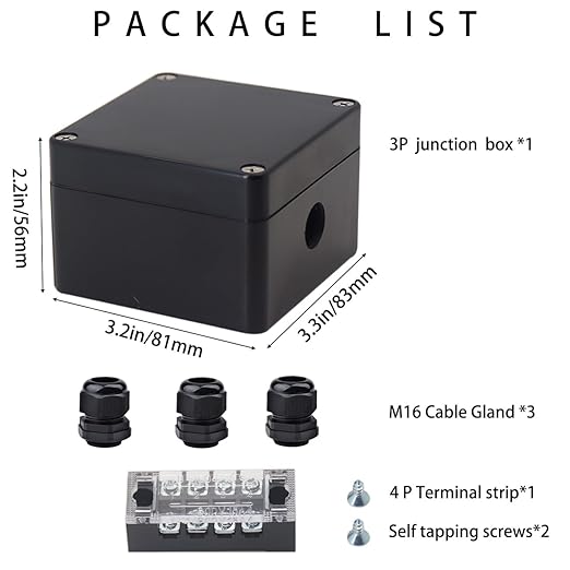 Watertight Junction Box, IP67 Waterproof Electrical Project Box with 6P 15A Barrier Terminals,3P Cable Glands Electronic Enclosure 3.26" x 3.18" x 2.2" - Image 7