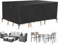 TUOKING Outdoor Furniture Covers Heavy-Duty 420D Waterproof Cover,All-Weather Patio Furniture Protector for Sofa,Chairs & Table-UV-Resistant,Anti-Tear Dustproof Covers (Black, 126"L x 63"W x 28"H) by TUOKING
