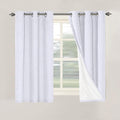 H.VERSAILTEX Primitive Linen Curtains 100% Blackout Curtain Drapes Burlap Curtains with White Thermal Insulated Liner, Grommet Top Drapes Living Room/Bedroom (2 Panels, 42 x 54 Inch, Bright White) by HVERSAILTEX