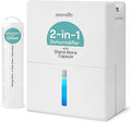 SereneLife 2-in-1 91 Oz Dehumidifier For Home, Bedroom, Bathroom, Basement with Removable Cylinder & Drying Base, Timer, Sleep Mode, & Smart Humidity Control, Covers 1200 Sq Ft 9 x 6 x 13 in, White by SereneLife