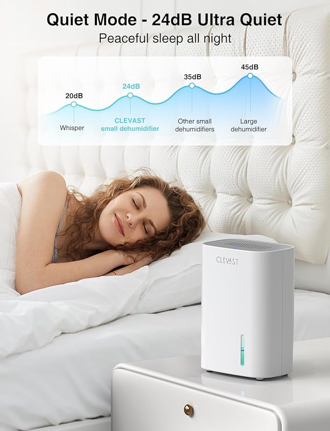 CLEVAST Small Dehumidifier for Home, 30oz Mini Air Dehumidifier for Bathroom & Bedroom, Portable Compact Quiet Dehumidifier for Closet, RV - Image 4