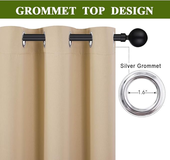 NICETOWN Loft Noise Blocking Room Divider Curtain Screen Partitions, Basement Hospital Medical Clinic Spa Lab Cubicle Space Divider Privacy Screen (Biscotti Beige, 1 Panel, 8.3ft Wide x 9ft Long) - Image 2