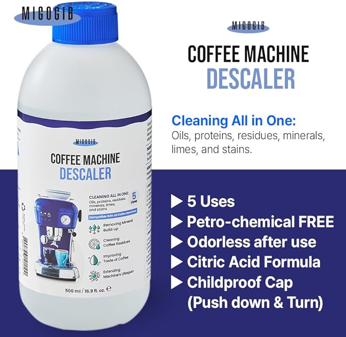 Coffee Machine Descaler Descaling Solution - 17 fl. oz. (5 Uses), Compatible with Espresso, Capsule, Drip, Pour over machines, Coffee machine accessories, Pot, Thermos, and Carafes - Image 7