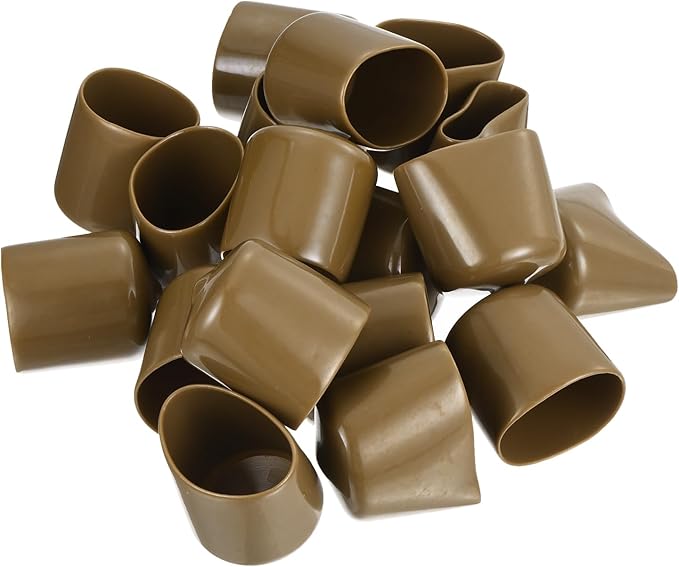 uxcell 20pcs Rubber End Caps 30mm(1 3/16") ID Vinyl PVC Round Tube Bolt Cap Cover Screw Thread Protectors Light Brown - Image 4