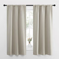 NICETOWN Blackout Curtains for Living Curtains, Room Darkening Window Curtain Panels, Easy-Care Solid Thermal Insulated Draperies/Drapes for Daughter Room (Natural, 2 Panels, 34 by 63) by NICETOWN
