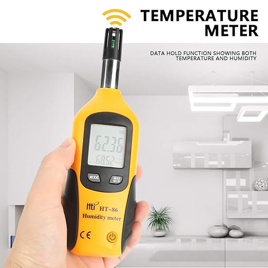 HT-86 Temperature Humidity Meter 2 in 1 Portable Digital Hygrometer Thermometer Humidity Gauge Monitor Indoor Outdoor with Wet Bulb Dew Point Double Display for Industry Agriculture Meteorology - Image 8