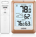 Indoor Outdoor Thermometer Wireless Weather Station, Internal External Thermometer Hygrometer, Home Batteryoperated Temperature Humiditymonitors330 Feet (About 100 Meters) Backlight Display (Khaki) by Unknown