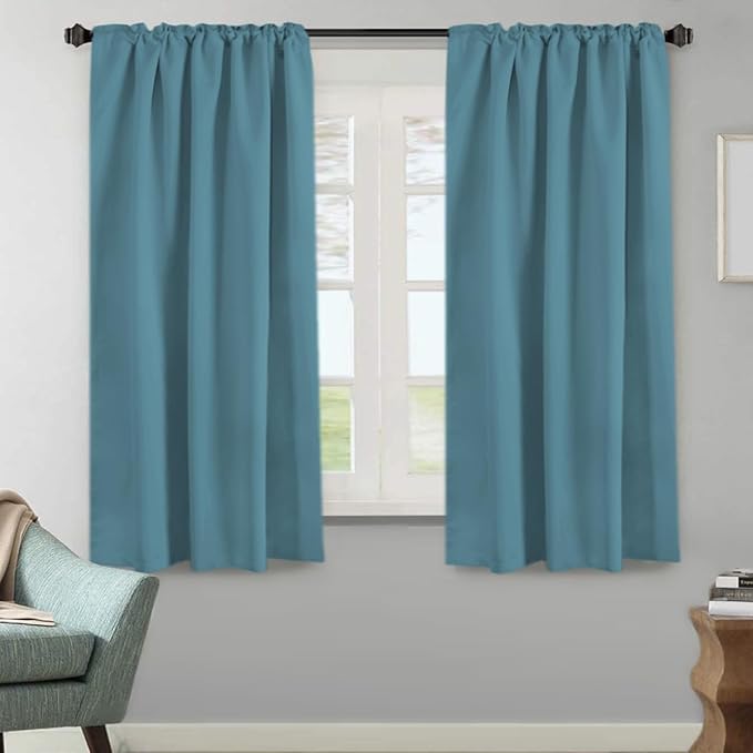 H.VERSAILTEX Blackout Curtains Thermal Insulated Window Treatment Panels Room Darkening Blackout Drapes for Living Room Back Tab/Rod Pocket Bedroom Draperies (2 Panels, Storm Blue, 52 x 63 Inch) - Image 2
