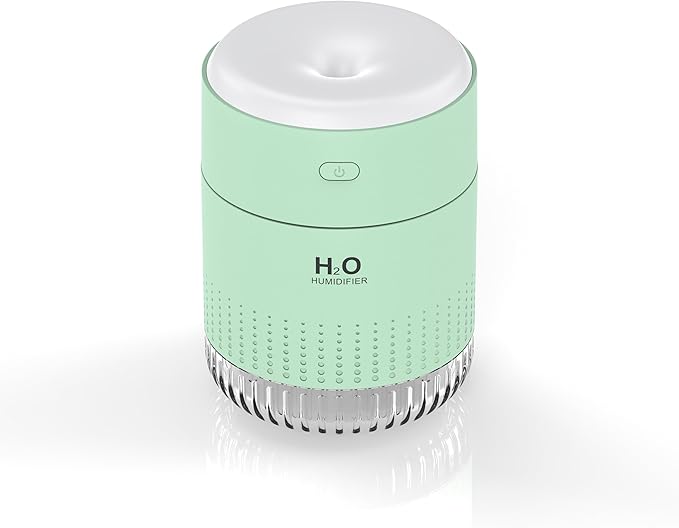 Small Humidifiers for Bedroom 350ml Mini Portable Humidifier for Travel Plants Humidifier, Humidificador for Bedroom Plants Travel Office Desk Car Light Green by 1