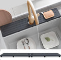 Fast Drying Stone Faucet Mat for Kitchen Sink with Raised Feet, Water Absorbent Diatomite Stone Sink Tray, Faucet Sink Splash Guard, Prevents Moisture Buildup, Durable Protector for Bathroom Counter by Unknown