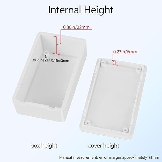 Project Box 8 Pieces Electrical Box Small Junction Box ABS Plastic Enclosure Power Electronic Case White 3.15" x 1.97" x 1.02"(80 x 50x 26mm) - Image 5