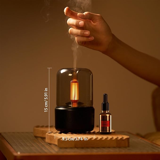 LONCIN Essential Oil Diffuser, 150ml Aromatherapy Diffuser with Auto Shut-Off Function, Ultrasonic Diffusers for Essential Oils, Cool Mist Humidifier with Warm Lights, for Home & Office-Black - Image 6