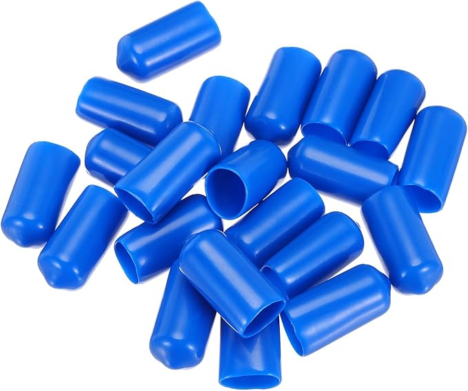 uxcell 20pcs Rubber End Caps 10mm(3/8") ID Vinyl PVC Round Tube Bolt Cap Cover Screw Thread Protectors,Blue - Image 4