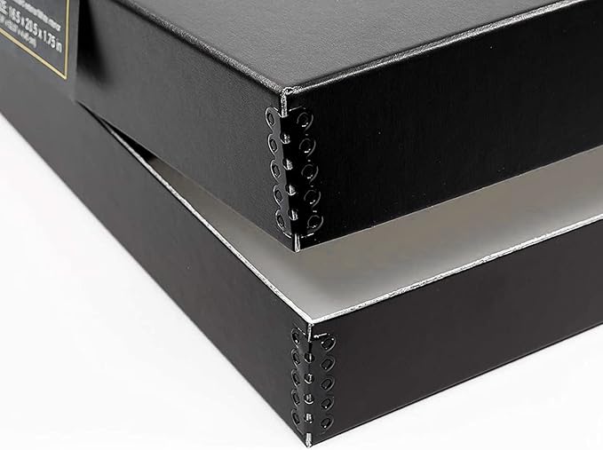 Lineco 16x20 Black Clamshell Archival Folio Storage Box, 1.75" Deep. Acid-Free with Metal Edge. Preserves Picture Longevity, Organize Photos or Documents, Crafts, DIY - Image 3