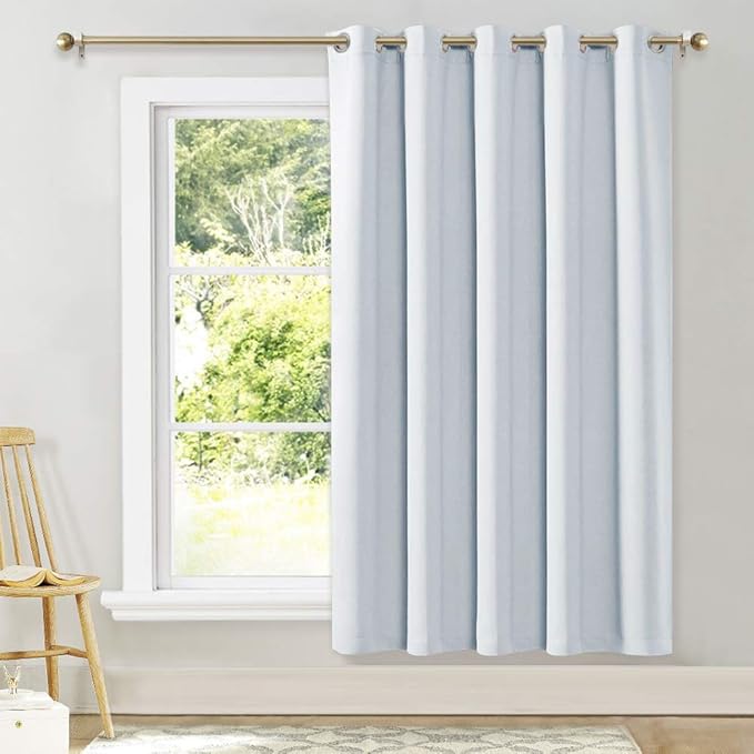 NICETOWN Insulated Sliding Door Curtain-Wide Thermal Blackout Patio Door Curtain Panel, Sliding Door Drapes/Draperies with Grommet Top (1 Piece, Cloud Grey, 70" Wide x 72" Long) by NICETOWN