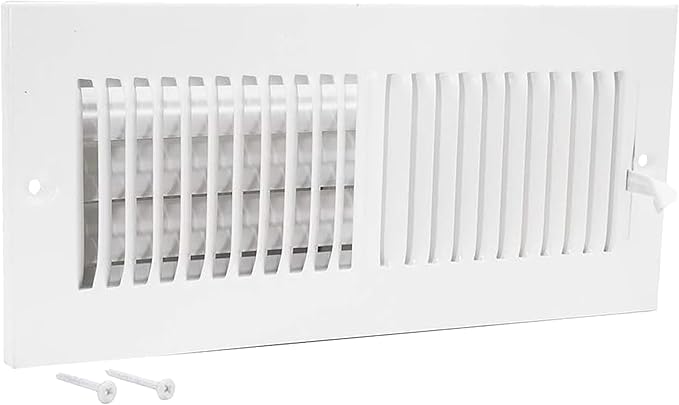 EZ-FLO 12 x 4 Inch (Duct Opening) Air Vent Cover for Wall or Ceiling, Two-Way Ventilation Register, Solid Steel HVAC Register Cover, White, 61611 by EZ-FLO