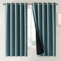 NICETOWN 100% Blackout Lined Curtains, 2 Thick Layers Completely Blackout Window Treatment Thermal Insulated Drapes for Kitchen/Bedroom (Greyish Blue, 1 Pair, 70" Width x 63" Length Each Panel) by NICETOWN