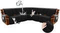 Arfntevss Waterproof Recliner Sectional Couch Covers for Reclining L Shape Sofa Cover Non Slip Washable L Shaped Slipcover Sets for Dog Furniture Protector (5 Seat with 2 Console Cover, Black) by Arfntevss