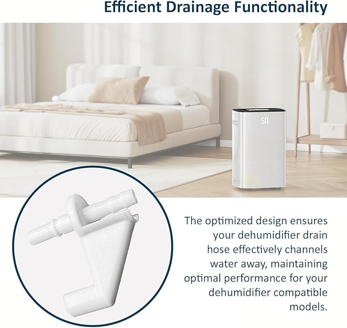 Dehumidifier Parts Upgraded Dehumidifier Drain Hose Adapter Compatible with Aeonair Whirlpool Idylis Whynter Rpd-702wp Dehumidifiers (White） - Image 6