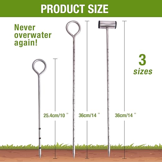 Soil Probe 10 Inches Moisture Meter for Plants, Soil Moisture Sampler with Dual Scale Markings, House Plant Water Monitor No Batteries Required - Image 7