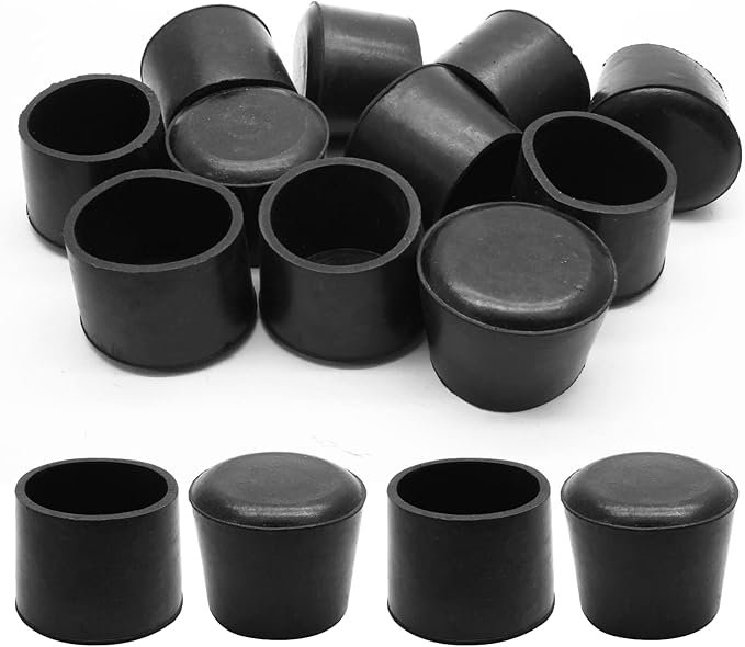 Piutouyar Round PVC Rubber Furniture Covers, 38mm / 1.5 Inches Table Chair Leg Tip Protectors, Non-Slip End Cap for Protect Surfaces, Black (16Pcs) by Piutouyar
