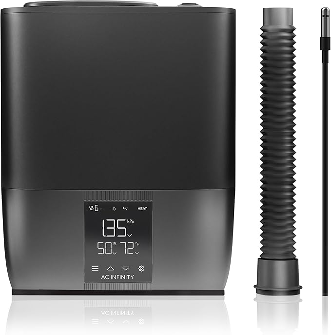 AC Infinity CLOUDFORGE T5, Warm Mist Plant Humidifier 9L with VPD Humidity 10-Level Controls, Hot/Cold Vaporizer for All Climates, Continuous Water Purifying, Extendable Targeted Hose for Grow Tents by ACInfinity