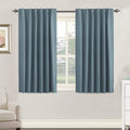 H.VERSAILTEX Blackout Curtains Thermal Insulated Window Treatment Panels Room Darkening Blackout Drapes for Living Room Back Tab/Rod Pocket Bedroom Draperies, 52 x 45 Inch, Stone Blue, 2 Panels by HVERSAILTEX
