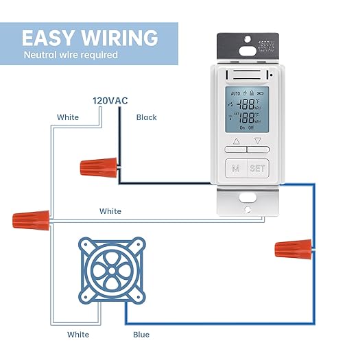 Humidity Sensor Switch, Ortis in-Wall Bathroom Fan Automated Control Switch, Air Moisture Detection, Neutral Wire Required, 120V/220V, Keep Your Room Dry - Image 6