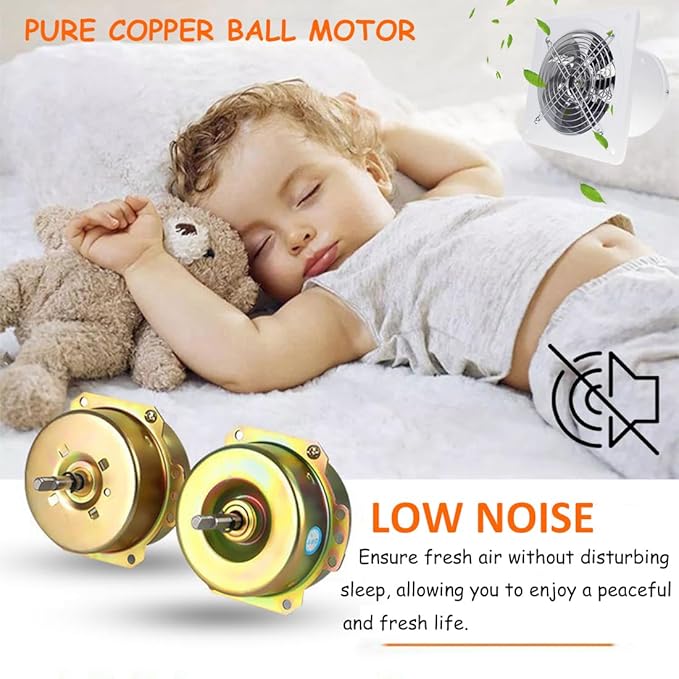 6'' Wall Mounted Exhaust Fan, 460CFM Metal Iron Ventilation Extractor, Silence Anti-backflow Check Valve Window and Wall Mount Vent Fans for Ceiling Kitchen Bathroom Attic Grow Tent Garage - Image 5