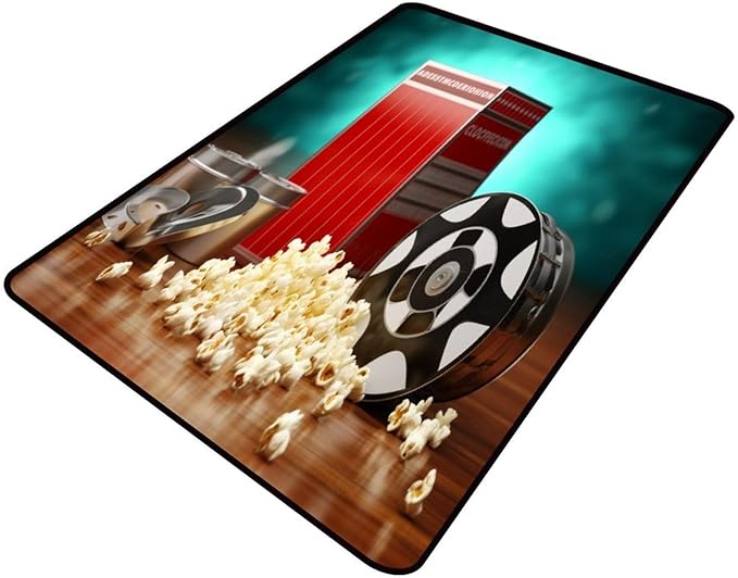 Rug - Cinema Popcorn Pattern Drawing Washable Area Rugs Fade Resistant, Flame Resistant, Quick Dry, Stain Resistant, Waterproof Floor Carpet for Living Room Bedroom, 36 x 60 Inch by Snarena