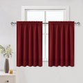 DWCN Burgund Short Blackout Curtains for Bedroom/Kitchen, Thermal Insulated Energy Saving Room Darkening Curtains for Living Room (W60 x L36 inch, Set of 2 Panels, Top of Rod Pocket) by DWCN