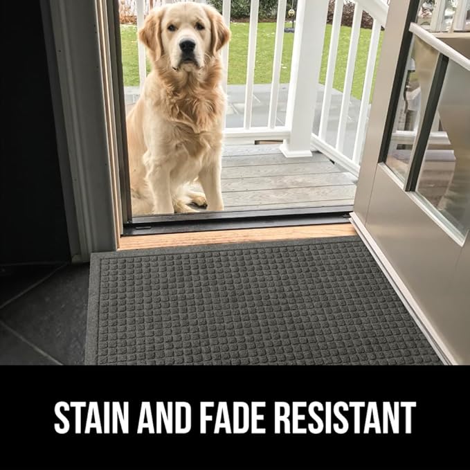 GORILLA GRIP Front Door Mat, 72x24, Indoor Outdoor Ultra Absorbent HydroAbsorb Doormat, Absorbs Up to 2.75 Cups of Water, Stain and Fade Resistant, Rubber Backing Doormats, Captures Dirt, Grey - Image 9