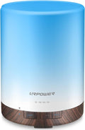 URPOWER 300ml Essential Oil Diffuser Ultrasonic Air Humidifier AUTO Shut Off Aromatherapy Scent Diffuser Night Light 7 Color Changing LED Lights and 4 Timer Settings for Home Office Yoga by URPOWER