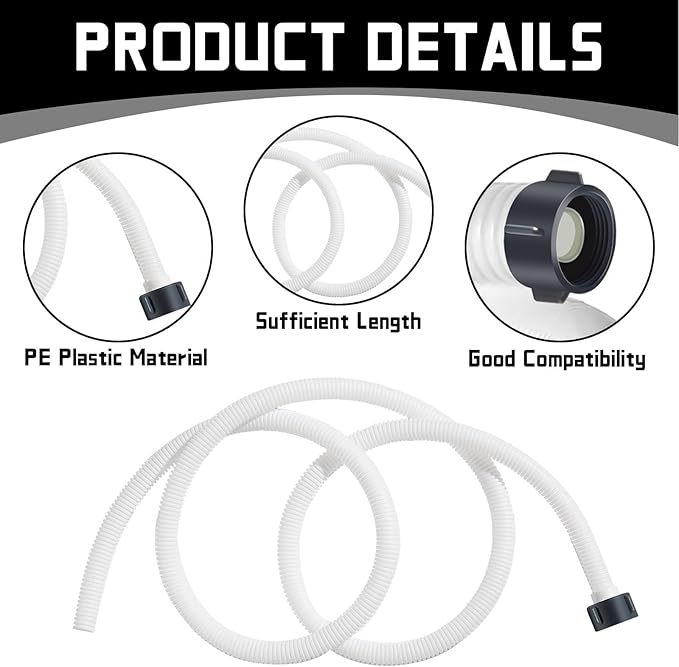 Dehumidifier Drain Hose 3/4 Inches FHT Connection with Rust-Resistant PE Connectors Cuttable Drainage Pipe Replacement Hose for Most Brand of Dehumidifiers, 15 Feet White - Image 3