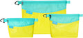 pack all 3 Pcs Water-Resistant Material Zipper Pouch Set, Mesh Zipper Bags for Storage, Travel, Office (Yellow) by packall