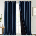 NICETOWN 100% Blackout Blinds, Laundry Room Decor Window Treatment Curtains, Thermal Insulated Energy Smart Drapes and Draperies for Villa, Hall and Studio, Navy Blue, Set of 2, 70 inches x 95 inches by NICETOWN