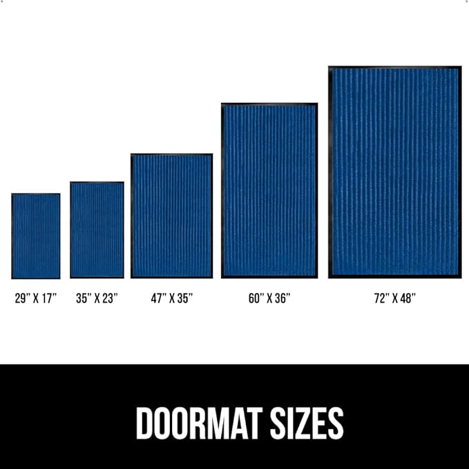 GORILLA GRIP Waterproof Traffic Guard Door Mat, 72x48, Heavy Duty Entryway Mats, Strong Backing Commercial Utility Rugs for Office Hallway, Garage Floor and Home, Low Profile Carpet Runner, Blue - Image 6