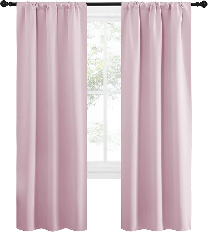 NICETOWN Blackout Curtains for Living Curtains, Room Darkening Draperies Window Curtain Panels, Thermal Insulated Room Darkening Curtains (Lavender Pink, 2 Panels, W34 x L72) - Image 2