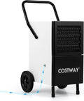 COSTWAY 189 Pints Commercial Dehumidifier with Pump, 3.3Ft Drain Hose & Wheels, Industrial Dehumidifier for Basement, Warehouse, Job Sites & Large Space Up to 7,500 Sq.Ft by COSTWAY
