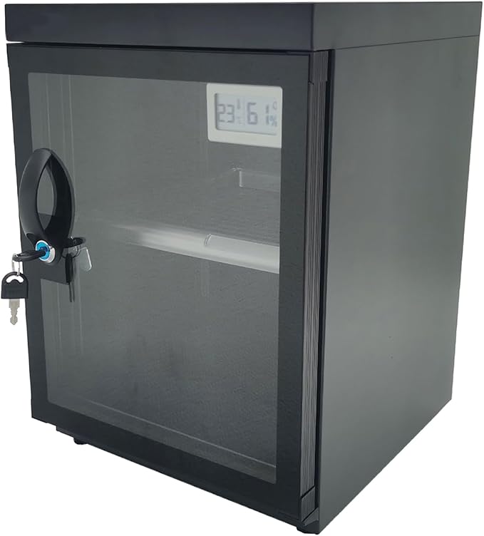 INTBUYING Camera Lens Dry Cabinet 30L Electronic Dry Cabinet for Camera Lens Storage with Lock 2 Layers Intelligent Temperature Humidity LED Screen Noiseless by INTBUYING